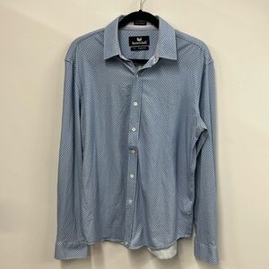 Buttercloth blue long sleeve polka dot long sleeve shirt M